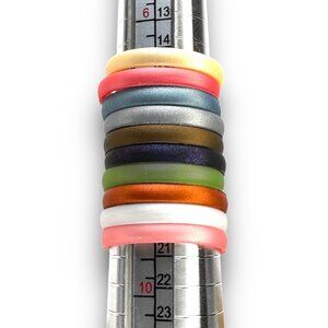 Colorful Stackable Silicone Rings Size 9.75 Durable Comfortable Fashion